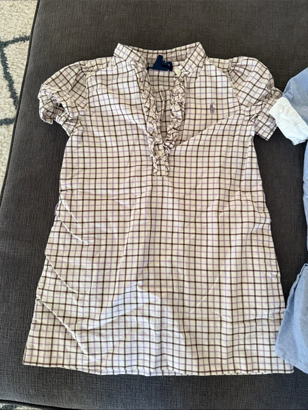 Ralph Lauren Girls' Blue Polo-Style Button Dress Bundle size 4T